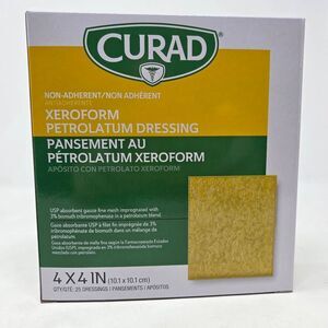 CURAD 4 X 4 INCH XEROFORM PETROLATUM DRESSINGS CUR253440 BOX OF 25 EXPIRES 02/28